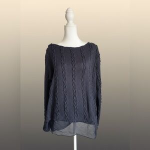 Kut from the Kloth Navy Blue Cable Knit Sweater